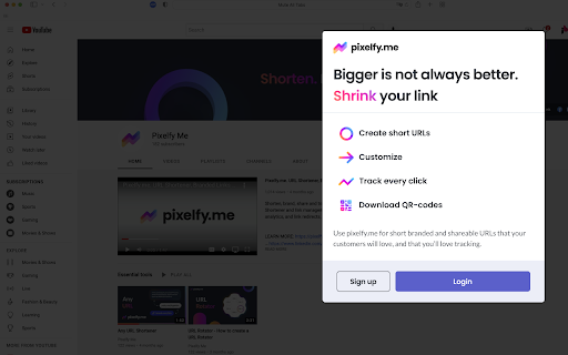 Pixelfy Link Shortener - Custom URL Shortener screenshot 1