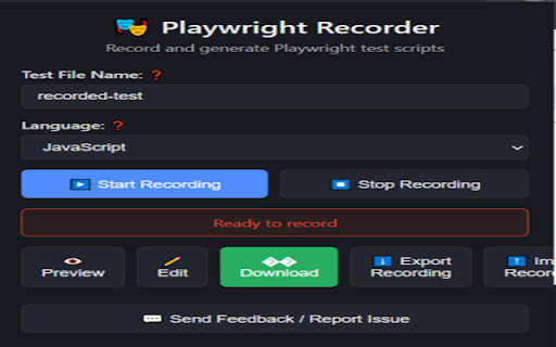 Playwright Test Recorder screenshot 1