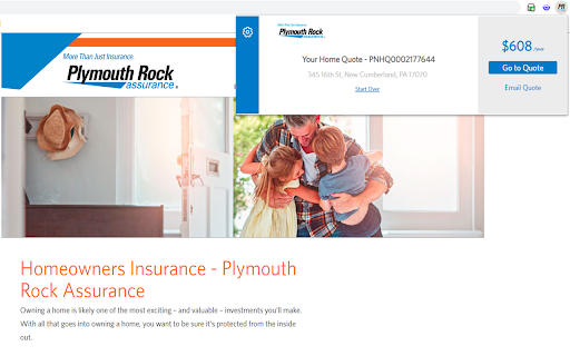 Plymouth Rock Assurance Browser Extension screenshot 1