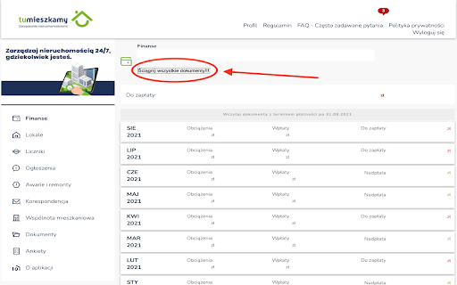 Pobieranie faktur z TuMieszkamy/Atrium21 screenshot 1