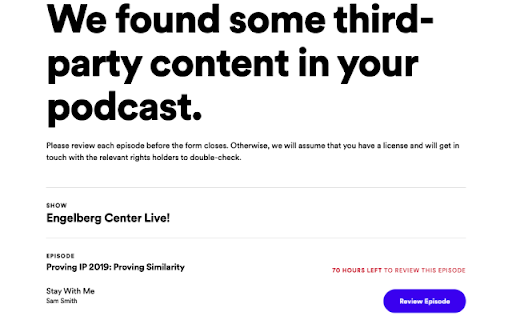 Podcast Creators: Assertion of Rights - Auto Helper screenshot 1