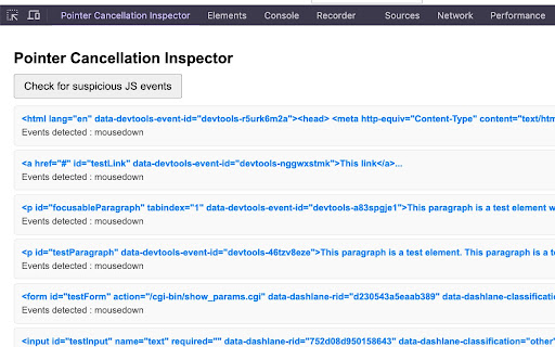 Pointer Cancellation Inspector screenshot 1