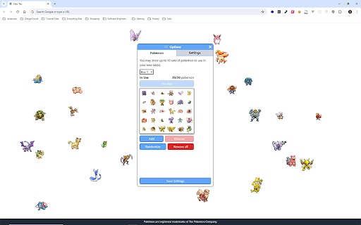 PokeTab - Pokemon in your New Tab screenshot 1
