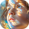 portrait of a beautiful child in a fantasy world logo