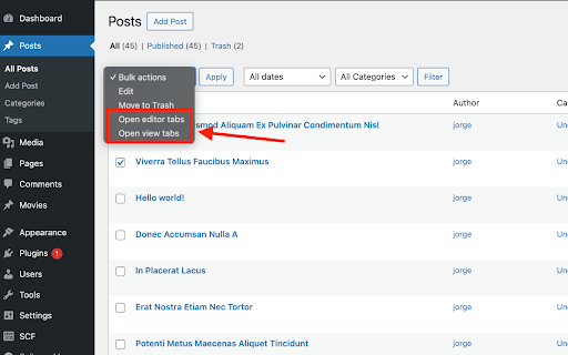 Post Bulk Actions screenshot 1