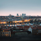 Prague cityscape from the top of a hill logo