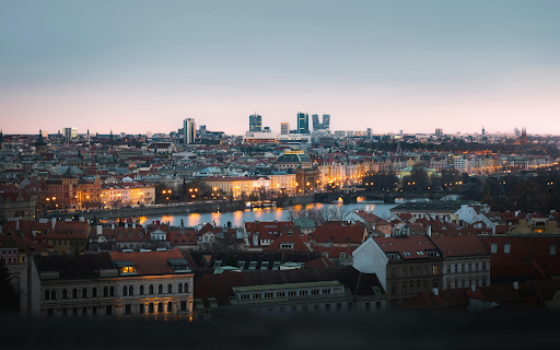 Prague cityscape from the top of a hill screenshot 1