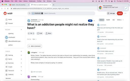 Precommitments screenshot 1