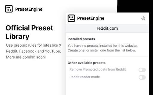 PresetEngine - Block Pop-ups & Customize Sites screenshot 1