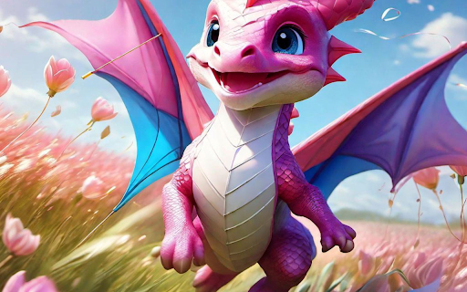 Pretty pink baby dragon screenshot 1