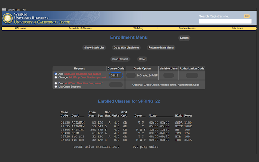 Pretty UCI Registrar screenshot 1
