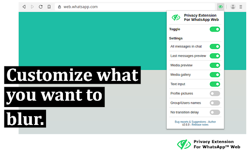 Privacy Extension For WhatsApp Web screenshot 1