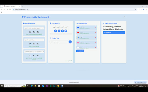 Productivity Dashboard screenshot 1