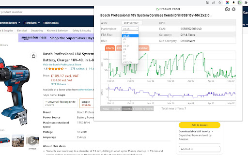 ProductPanel - Amazon BSR History & Analytics screenshot 1