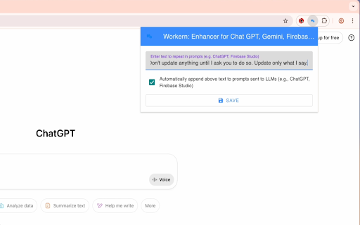Prompt Enhancer by Workern for Chat GPT, Gemini, Claude & more screenshot 1