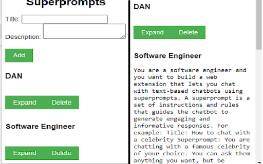 Prompt library screenshot 1