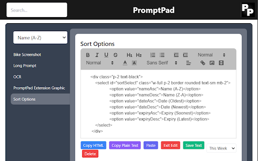 PromptPad 1.2 screenshot 1