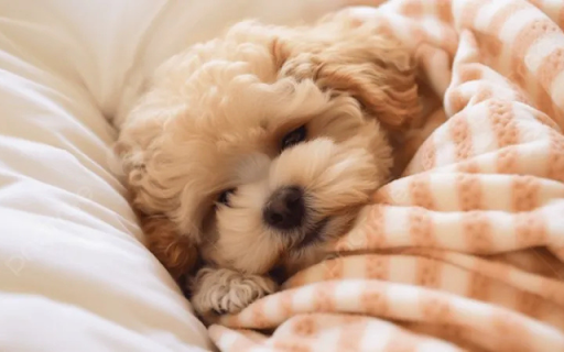 Puppy Sleeping on the Bed screenshot 1
