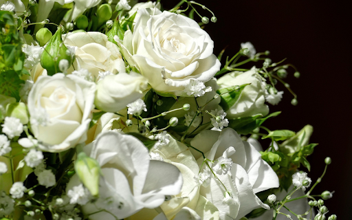 Pure white flower bouquet screenshot 1