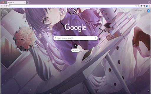 Purple Anime Girl At Table screenshot 1