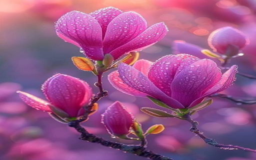 Purple flower blooming wallpaper screenshot 1