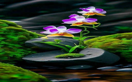 Purple orchids wallpaper screenshot 1