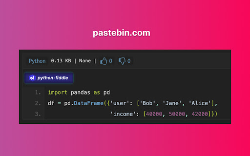 Python-Fiddle screenshot 1