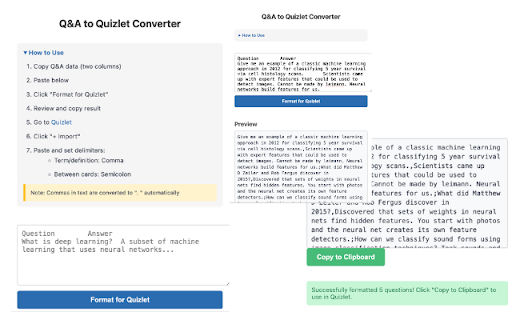 Q&A to Quizlet Converter screenshot 1