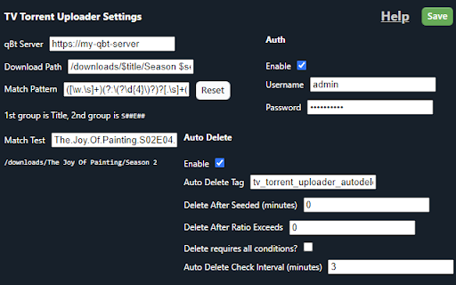 qBt TV Torrent Upload screenshot 1