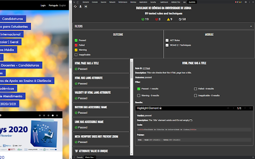 qualweb-extension screenshot 1