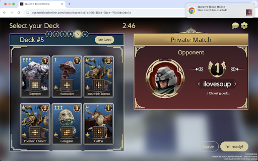 Queens Blood Match Notification screenshot 1