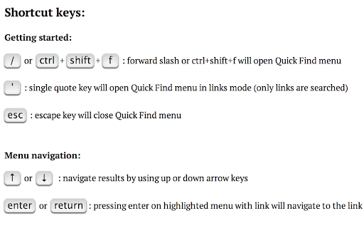 Quick Find for Google Chrome™ screenshot 1