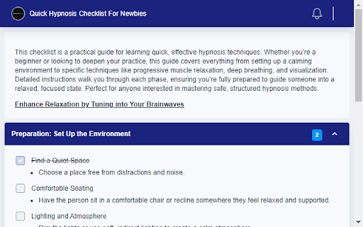 Quick Hypnosis Checklist For Newbies screenshot 1