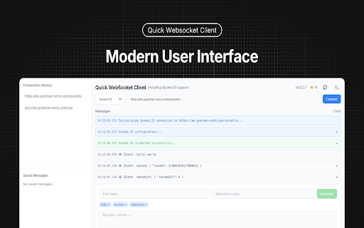Quick WebSocket Client with Socket.IO screenshot 1