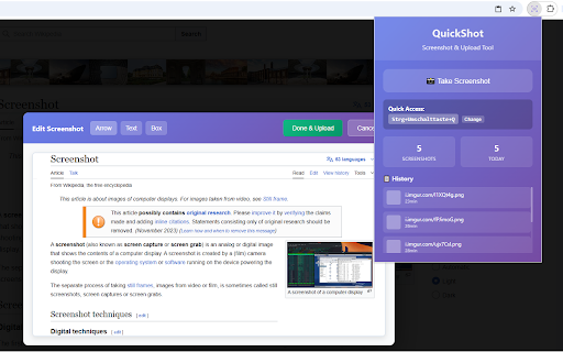 QuickShot - Screenshot & Upload screenshot 1