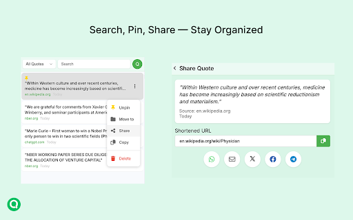 Quotebite - Instant Quotes & Source Grabber screenshot 1