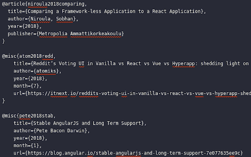 QuoteURL Bibtex screenshot 1