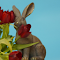 Rabbit next to the flower branch logo