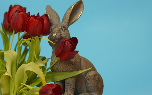 Rabbit next to the flower branch screenshot 1