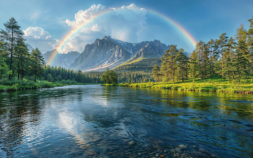 rainbow over a nature landscape screenshot 1