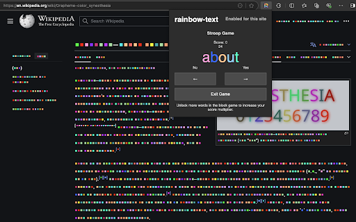 rainbow-text screenshot 1