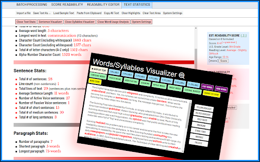 Readability Scoring System Plus screenshot 1