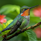 Realistic scene of beautiful hummingbird logo