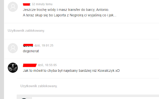 Realmadrid.pl - Blokowanie użytkowników screenshot 1