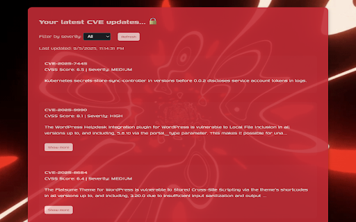 Red Alert: Cyber Alert Dashboard screenshot 1