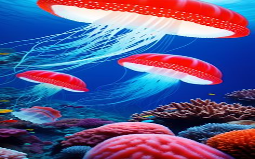 Red jellyfish wallpaper screenshot 1