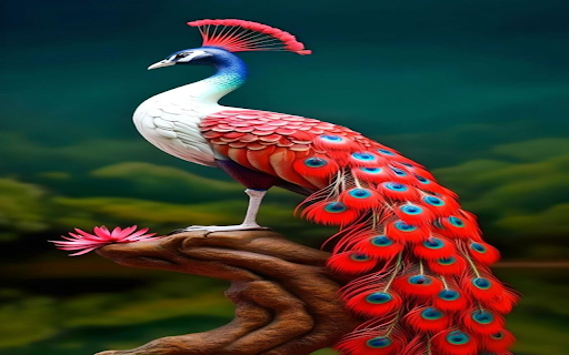 Red peacock wallpaper screenshot 1