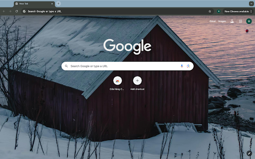 Red snow house and lake screenshot 1