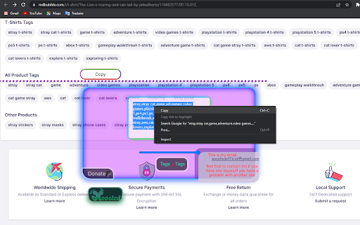 Redbubble tags copy Free!! screenshot 1