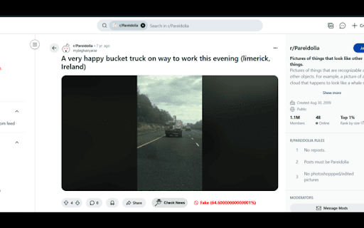 Reddit Fake News Detector screenshot 1